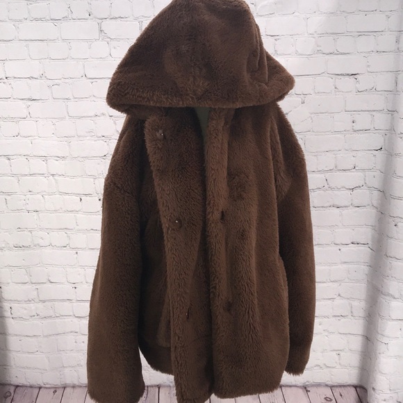 Zara Sherpa hooded coat size XS - Picture 2 of 12